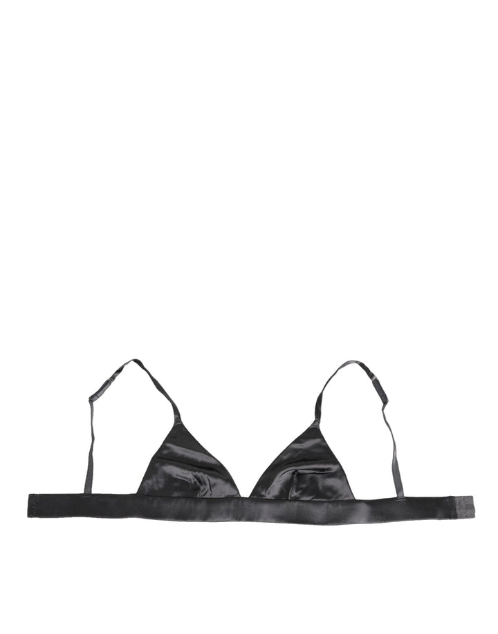 Women’s Dolce &amp; Gabbana Black Silk Satin Triangle Soft Cup Underwear