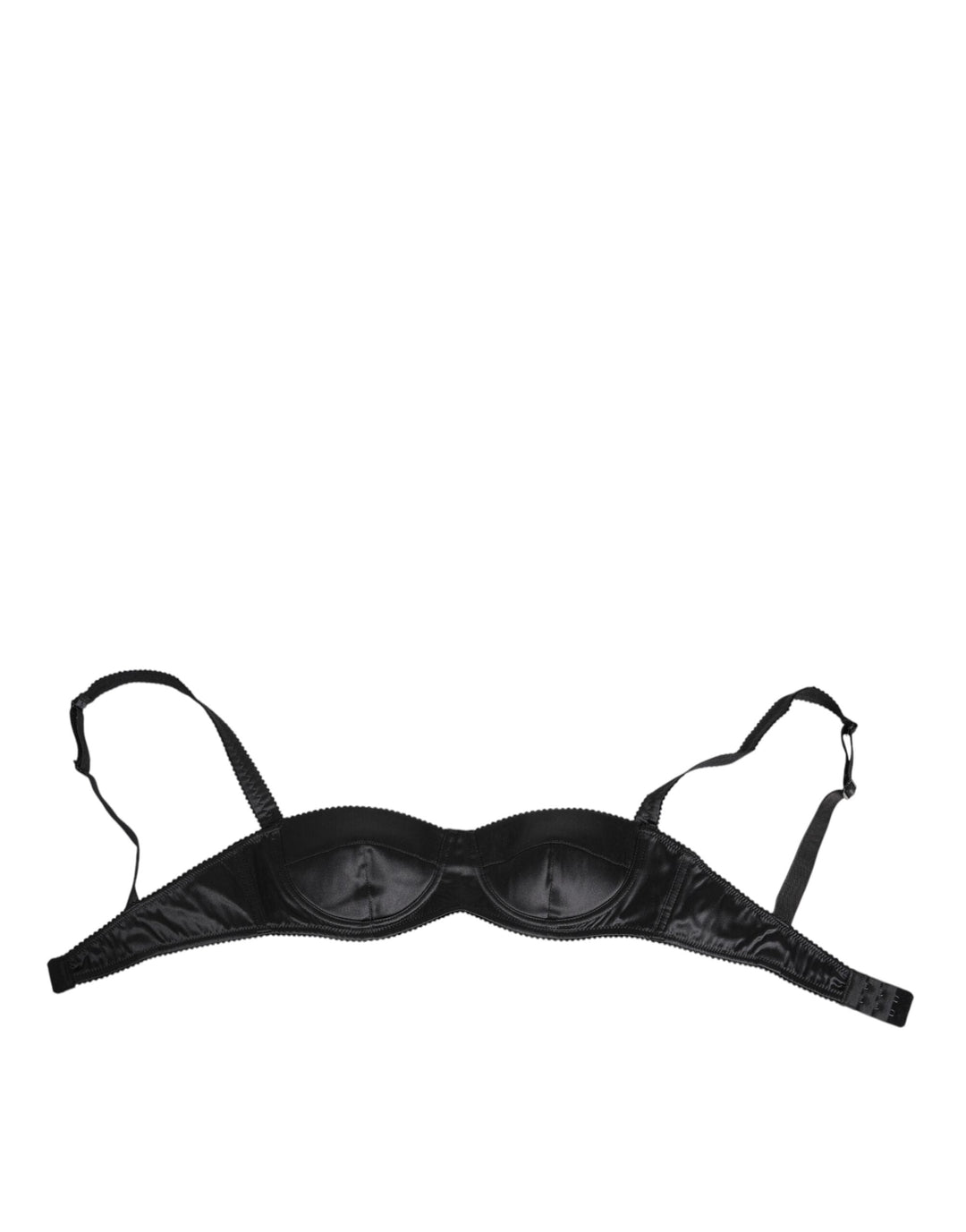 Women’s Dolce &amp; Gabbana Black Silk Satin Wireless Lingerie Bra Underwear