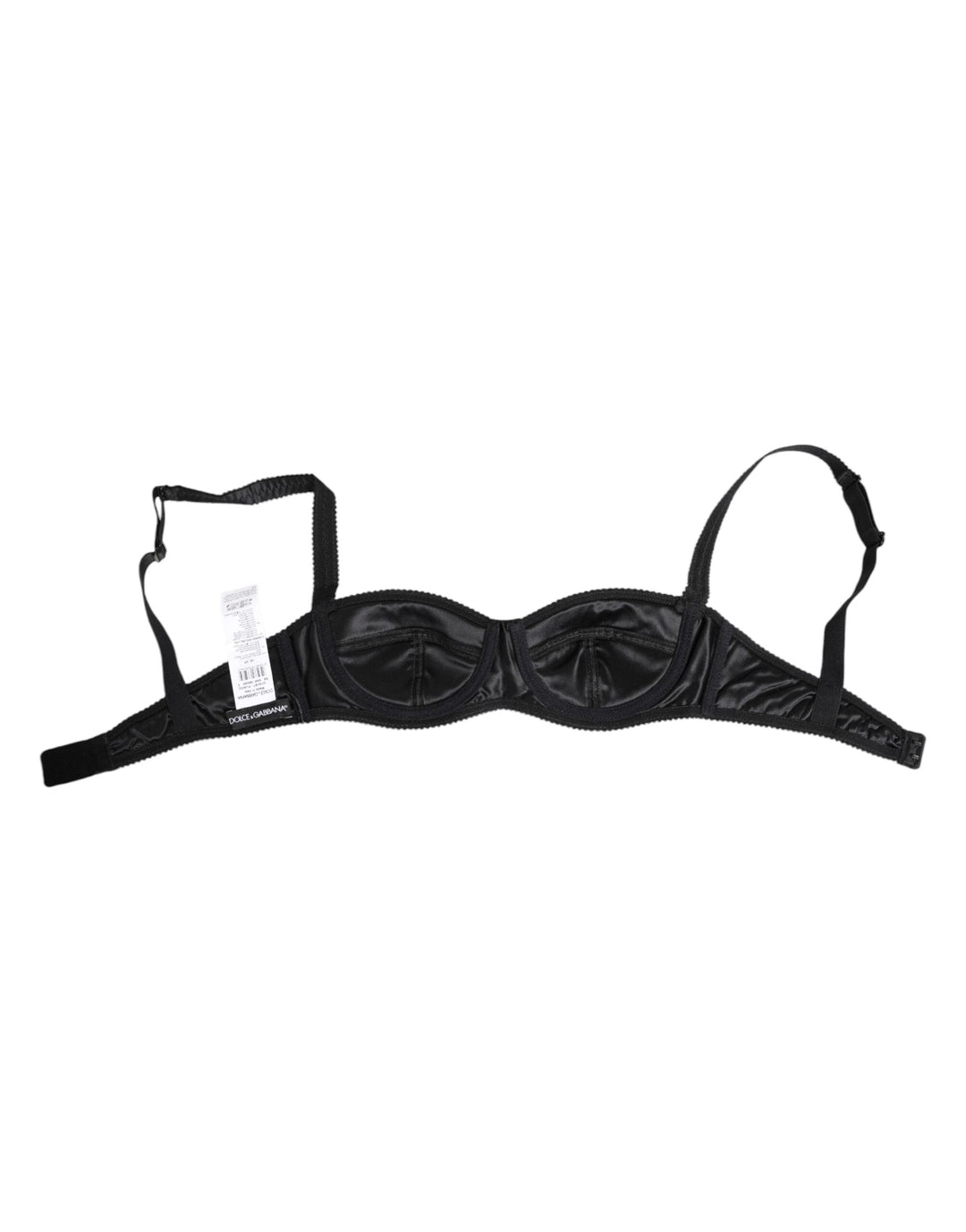 Women’s Dolce &amp; Gabbana Black Silk Satin Wireless Lingerie Bra Underwear