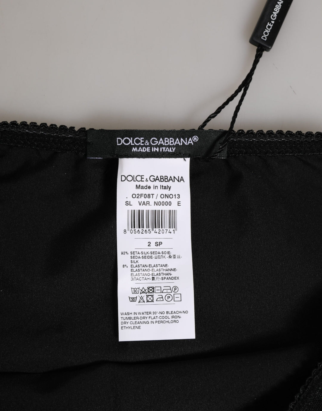 Women’s Dolce &amp; Gabbana Black Silk Stretch High Waist Panty Underwear
