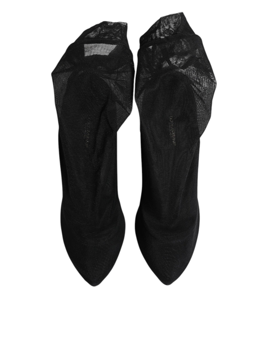 Women’s Dolce &amp; Gabbana Black Silk Stretch Mesh Sock Boots Shoes