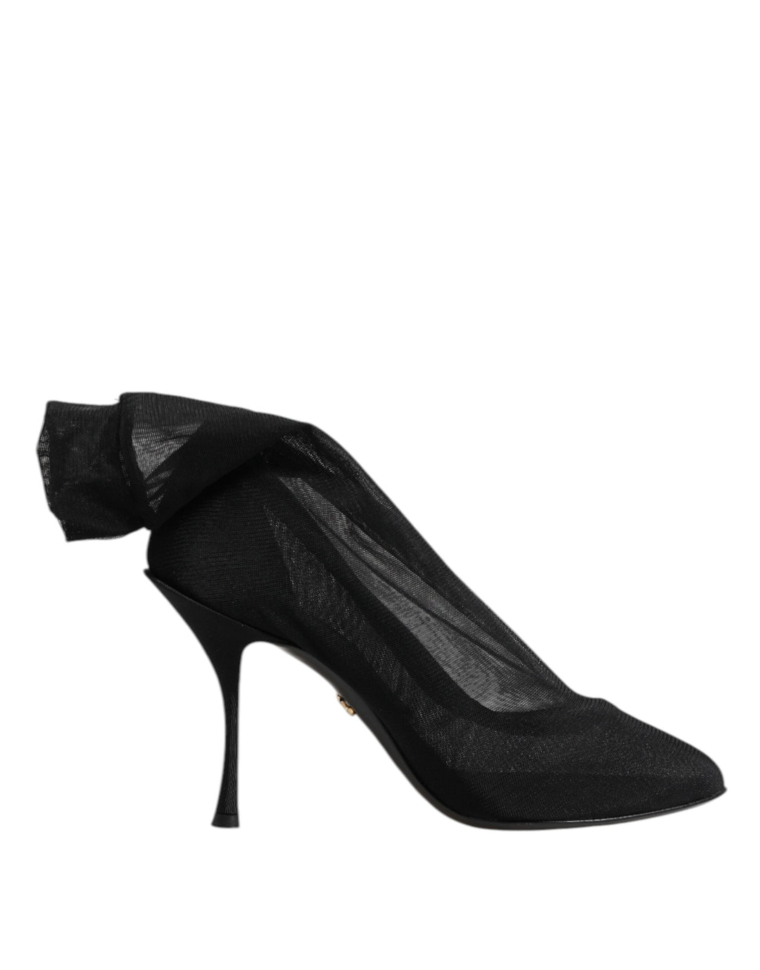 Women’s Dolce &amp; Gabbana Black Silk Stretch Mesh Sock Boots Shoes