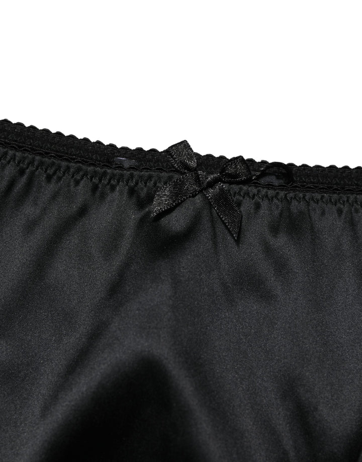 Women’s Dolce &amp; Gabbana Black Silk Stretch Mid Waist Brief Panty Underwear