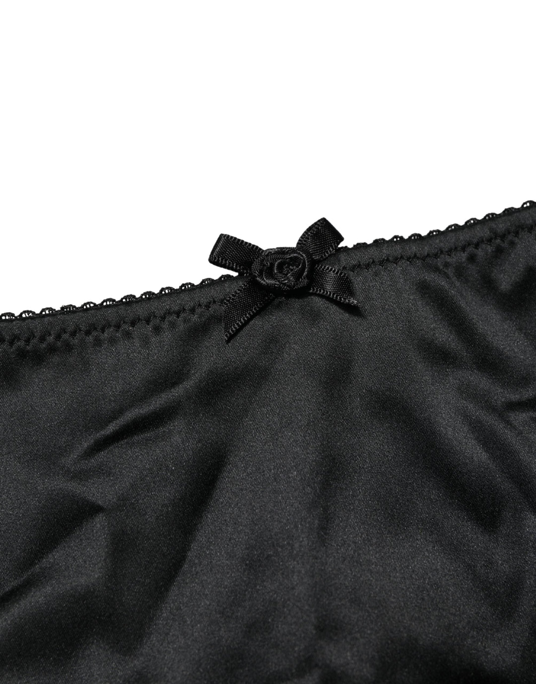 Dolce &amp; Gabbana Black Silk Stretch Mid Waist Brief Panty Underwear