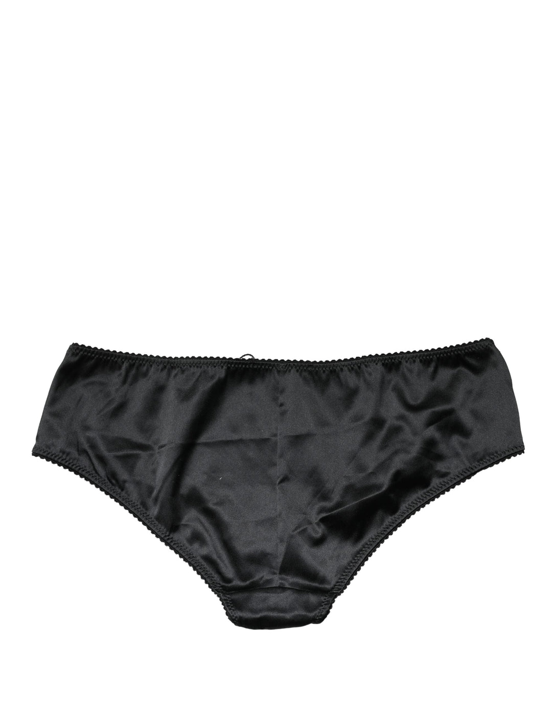 Dolce &amp; Gabbana Black Silk Stretch Mid Waist Brief Panty Underwear