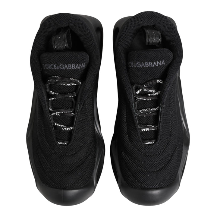 Dolce &amp; Gabbana Black Slip On Low Top Wave Sneakers Shoes