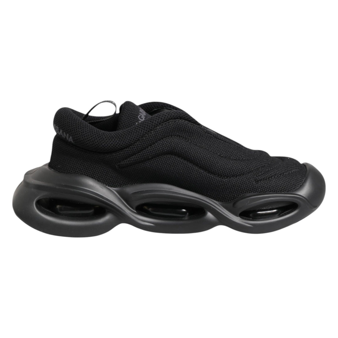 Dolce &amp; Gabbana Black Slip On Low Top Wave Sneakers Shoes