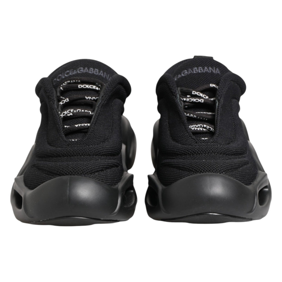 Dolce &amp; Gabbana Black Slip On Low Top Wave Sneakers Shoes