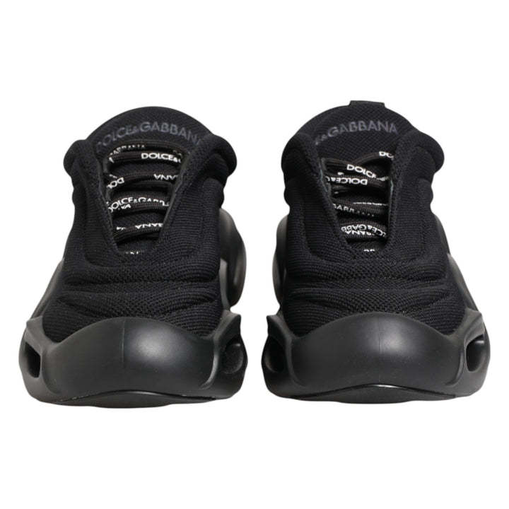 Dolce &amp; Gabbana Black Slip On Low Top Wave Sneakers Shoes