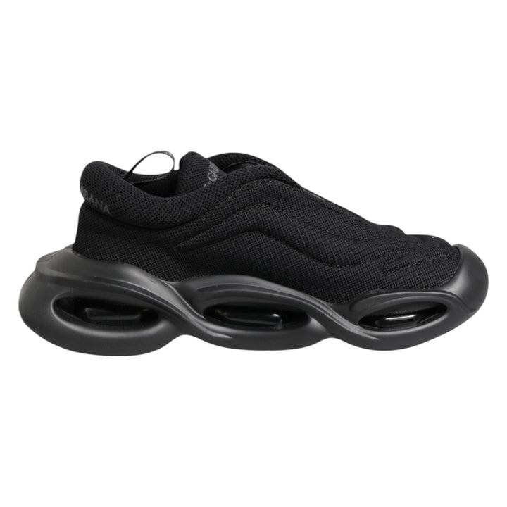 Dolce &amp; Gabbana Black Slip On Low Top Wave Sneakers Shoes