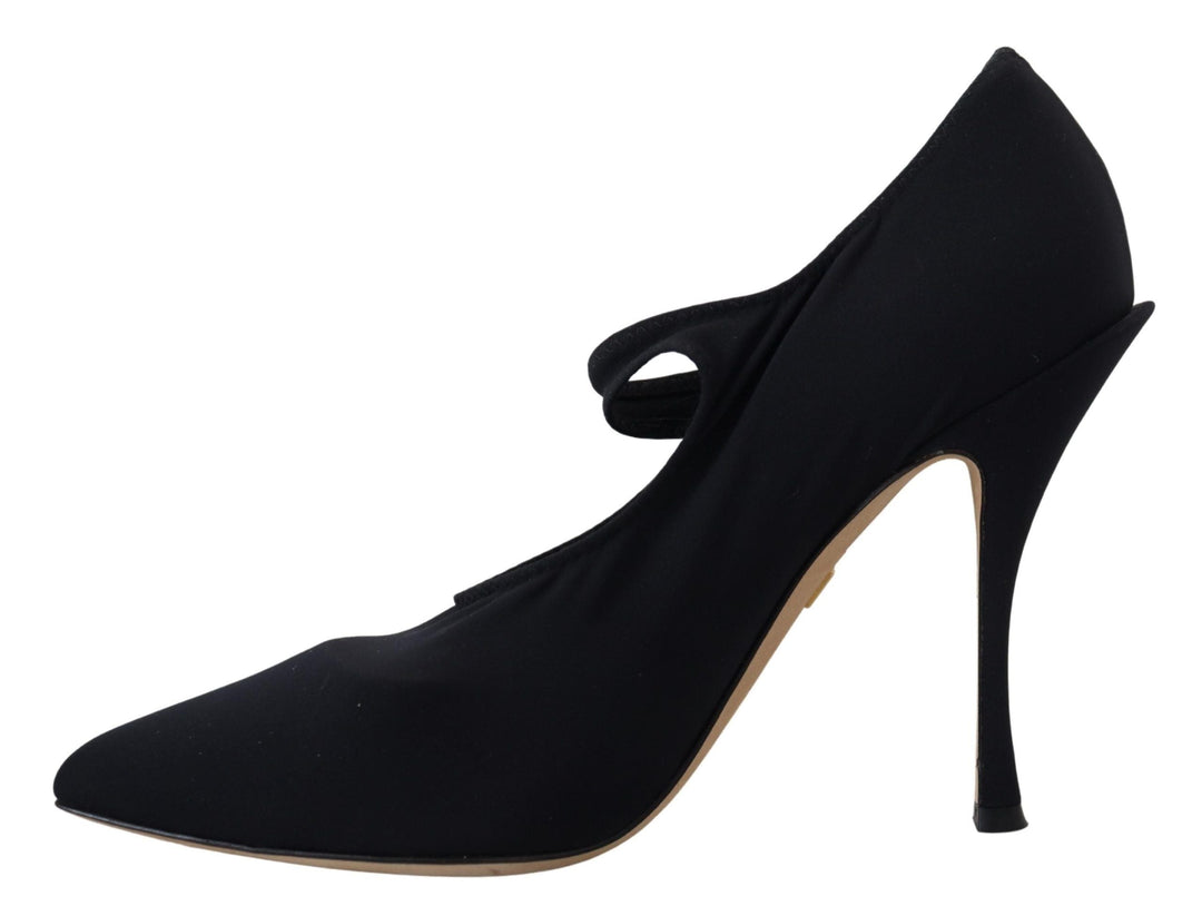 Women’s Dolce &amp; Gabbana Black Socks Stretch Crystal Pumps Shoes