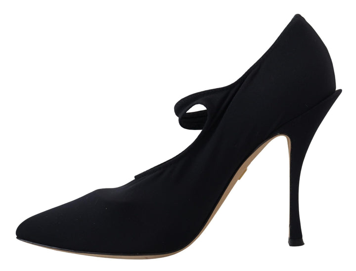 Women’s Dolce &amp; Gabbana Black Socks Stretch Crystal Pumps Shoes