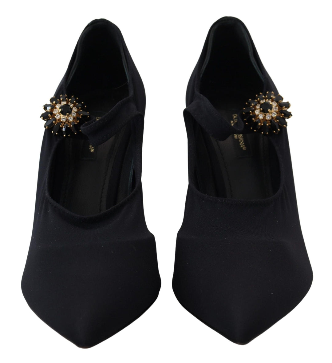 Women’s Dolce &amp; Gabbana Black Socks Stretch Crystal Pumps Shoes