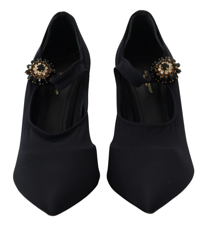 Women’s Dolce &amp; Gabbana Black Socks Stretch Crystal Pumps Shoes