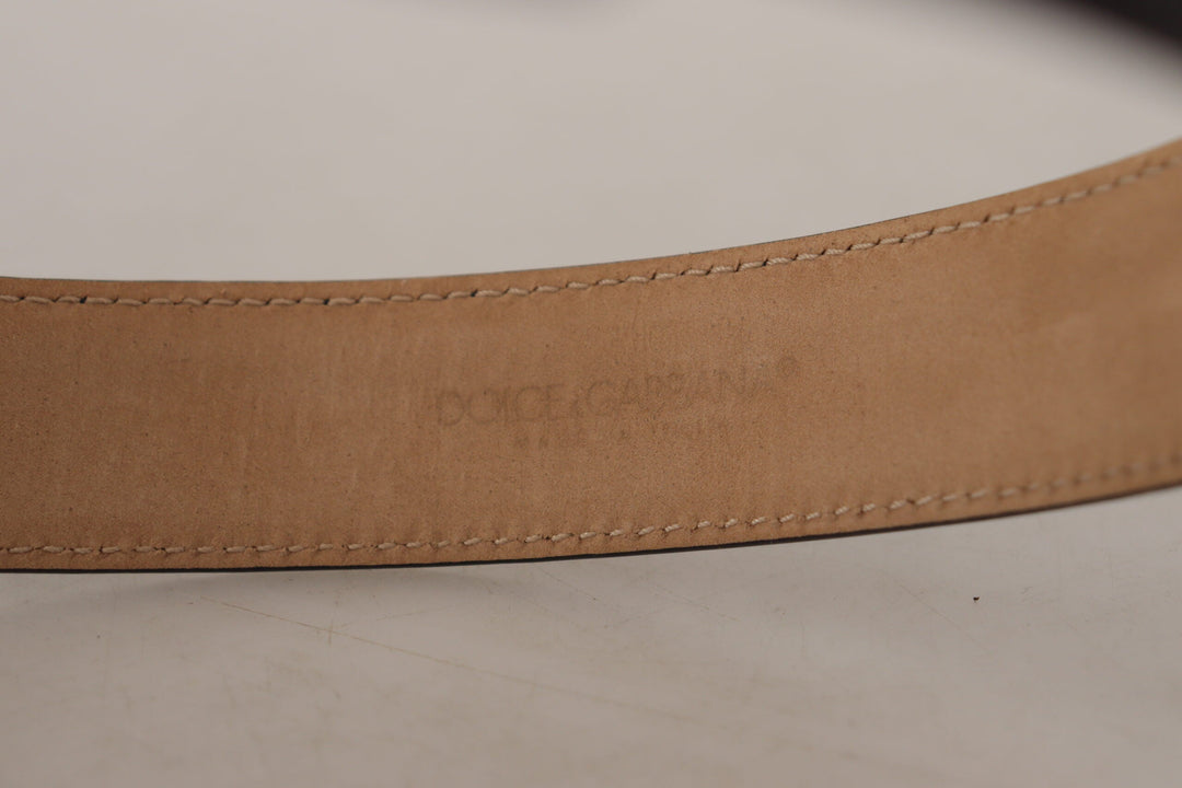 Women’s Dolce &amp; Gabbana Black Solid Leather Classic Gold Waist Buckle Belt