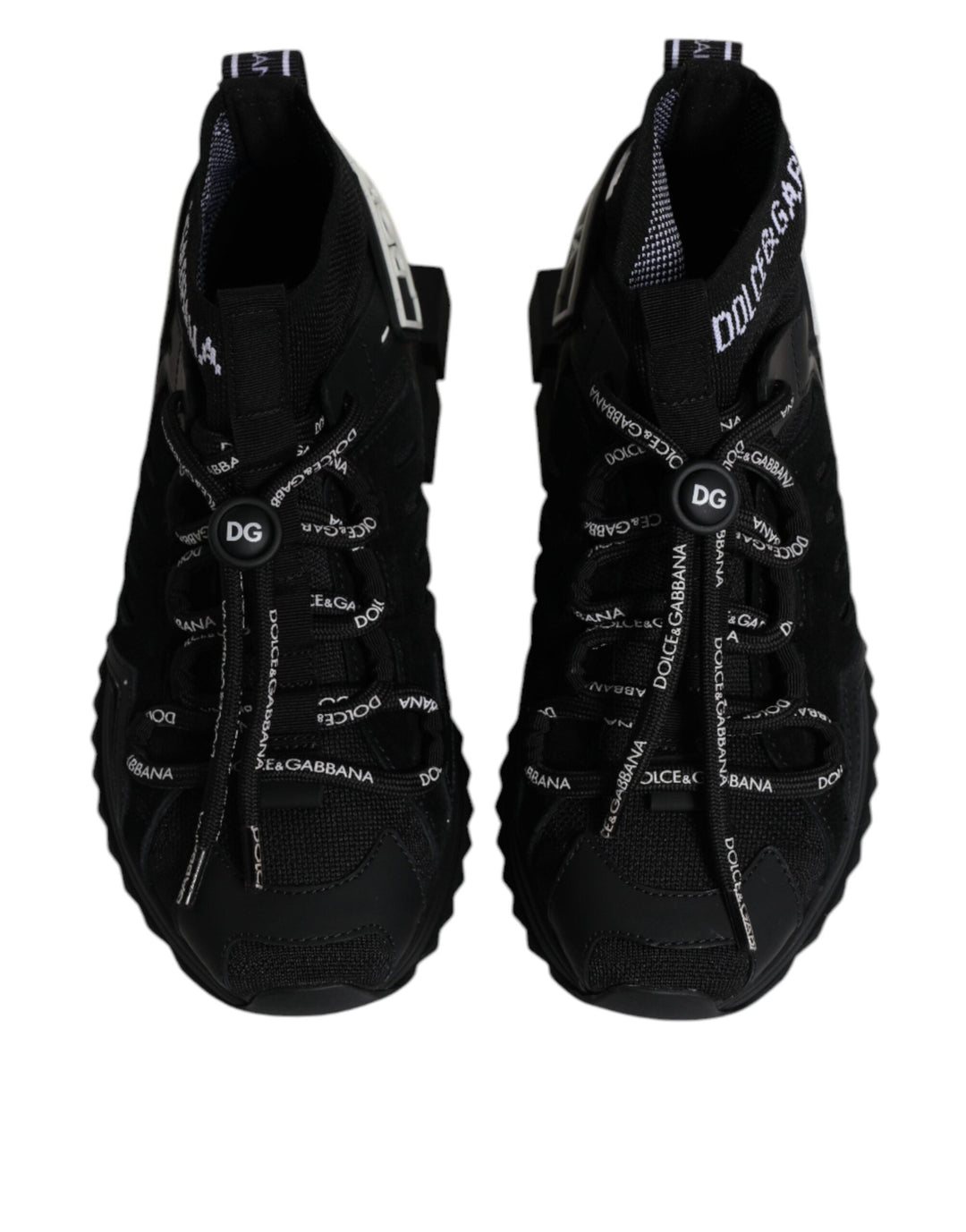 Dolce &amp; Gabbana Black Sorrento Socks Logo Sneakers Shoes