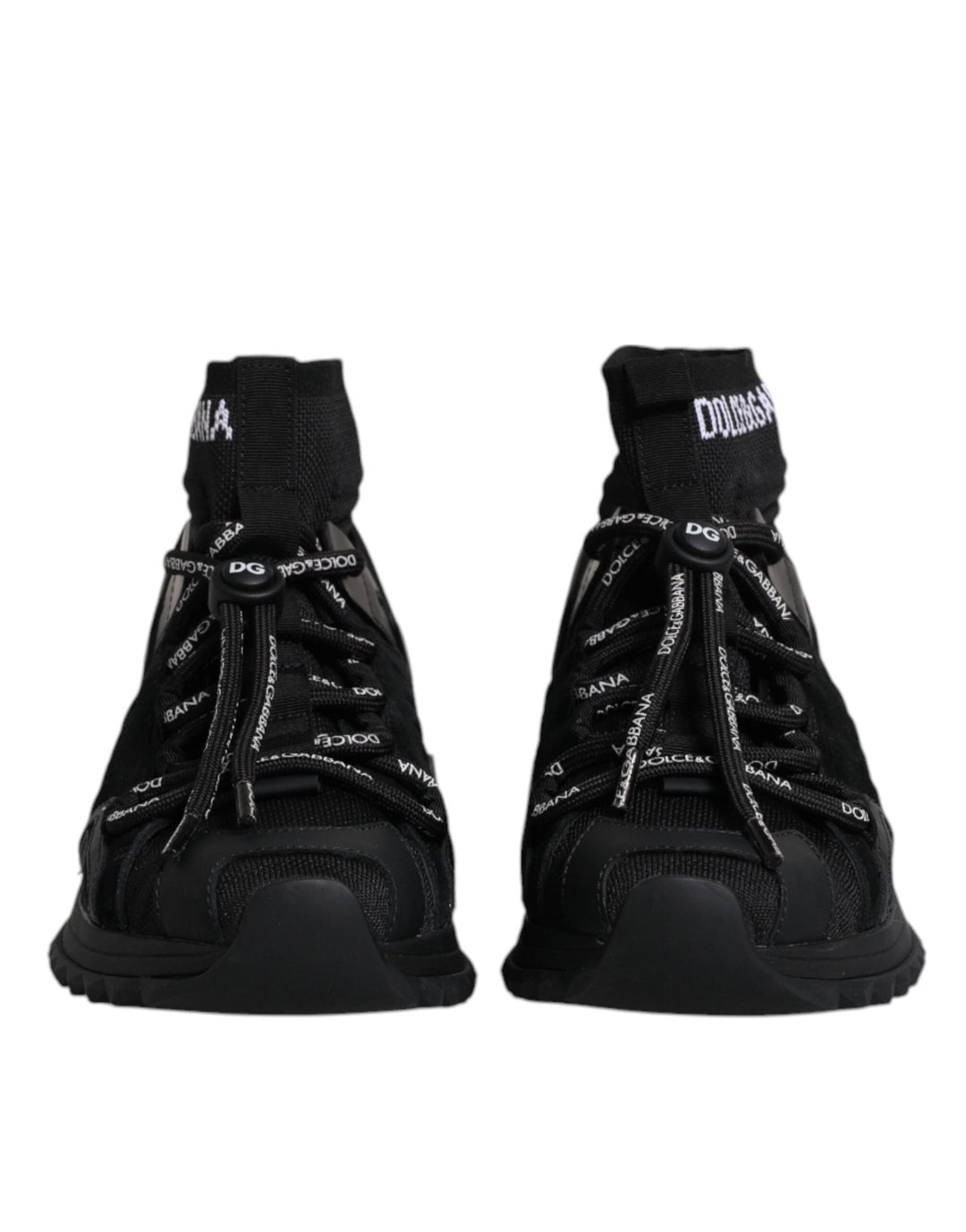 Dolce &amp; Gabbana Black Sorrento Socks Logo Sneakers Shoes