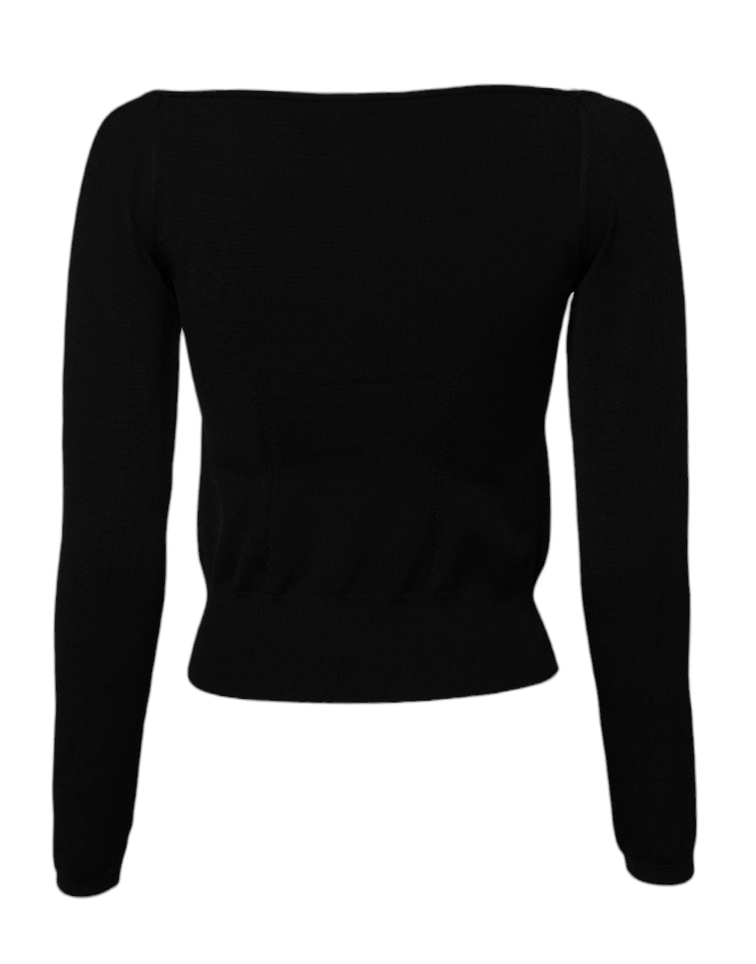 Women’s Dolce &amp; Gabbana Black Square Neckline Long Sleeves Sweater