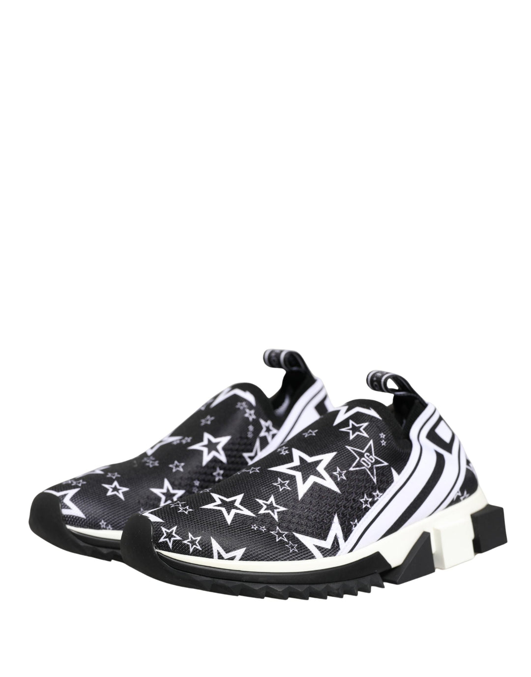 Dolce &amp; Gabbana Black Stars Logo SORRENTO Sneakers Shoes