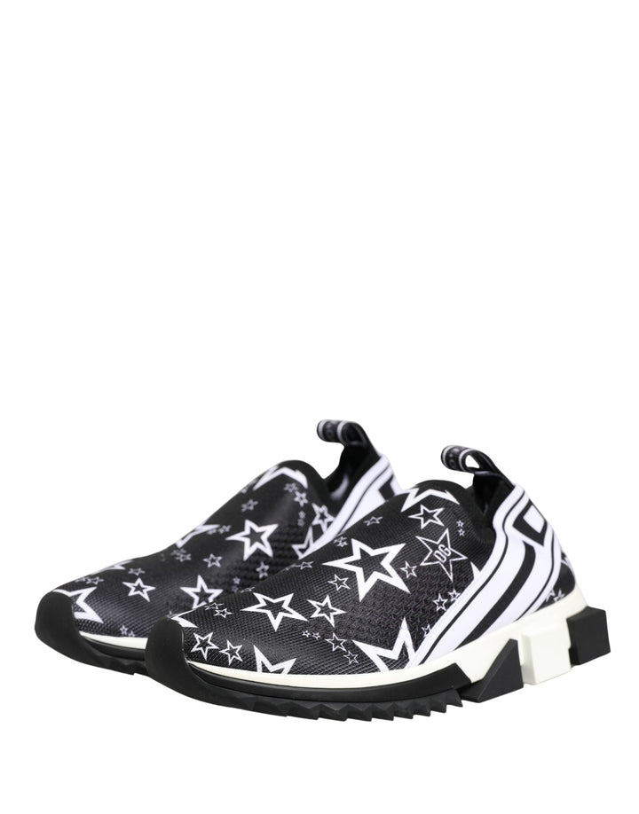 Dolce &amp; Gabbana Black Stars Logo SORRENTO Sneakers Shoes