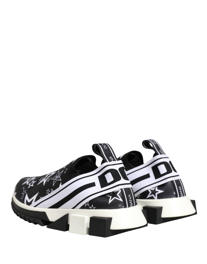 Dolce &amp; Gabbana Black Stars Logo SORRENTO Sneakers Shoes