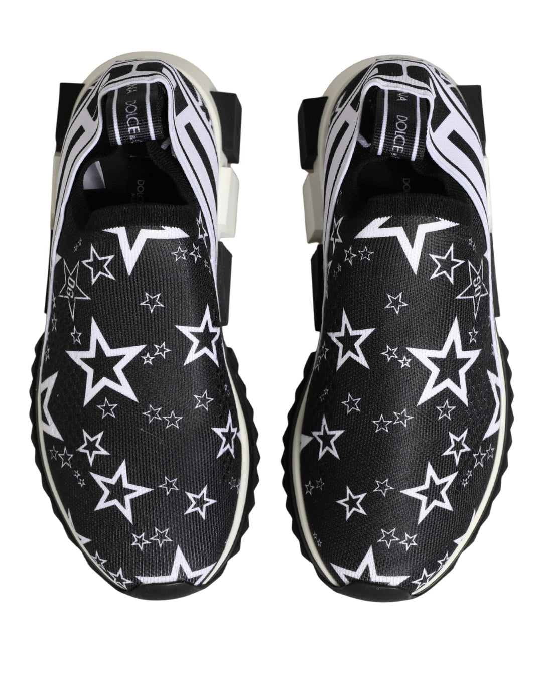 Dolce &amp; Gabbana Black Stars Logo SORRENTO Sneakers Shoes