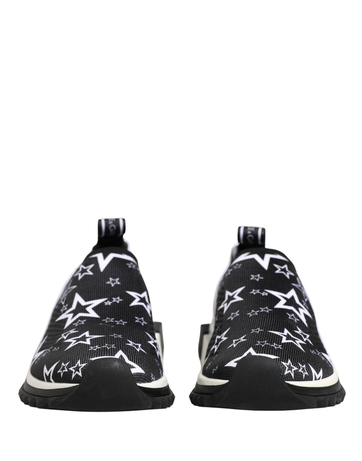 Dolce &amp; Gabbana Black Stars Logo SORRENTO Sneakers Shoes