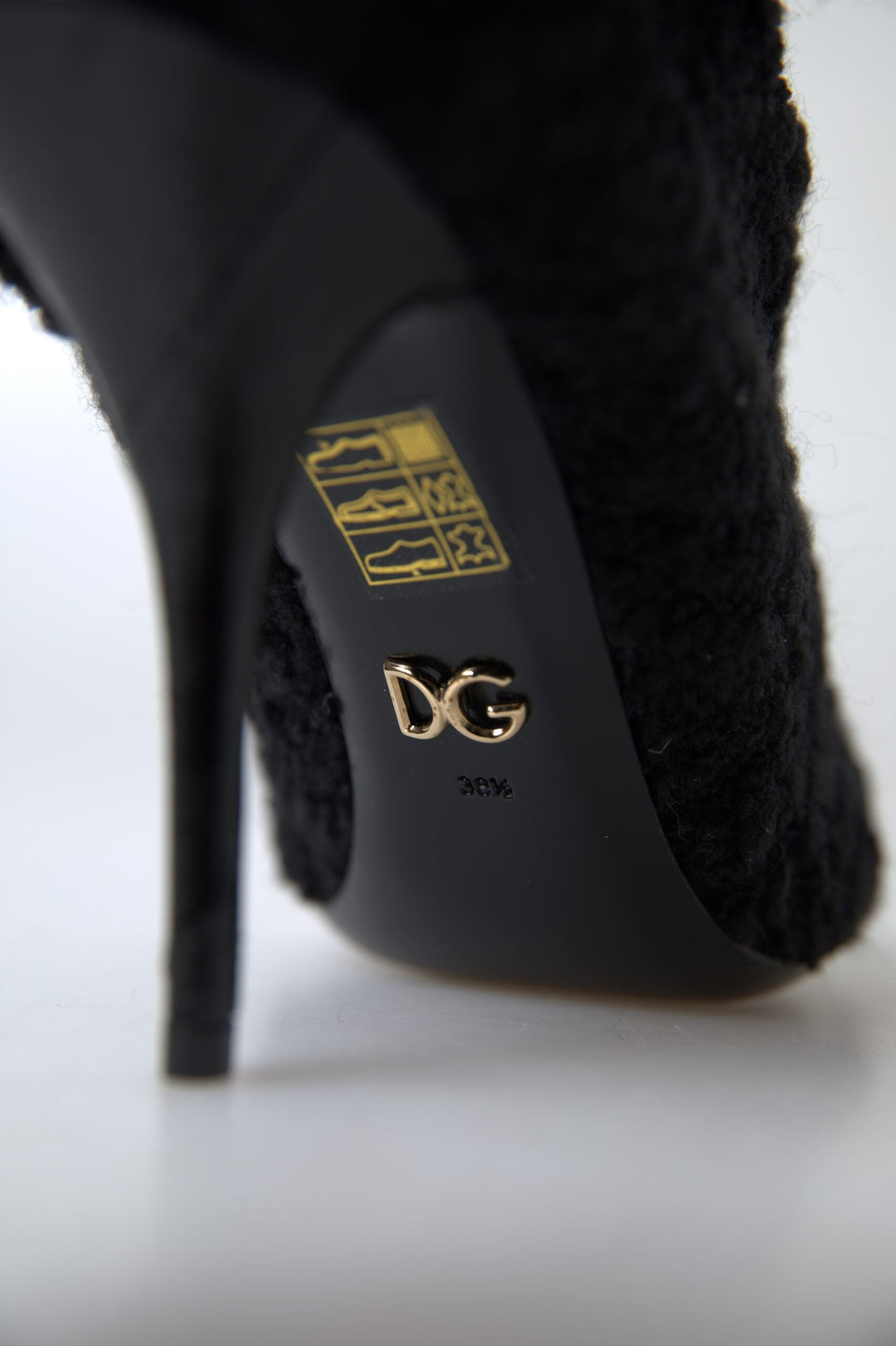 Women’s Dolce &amp; Gabbana Black Stiletto Heels Mid Calf Boots