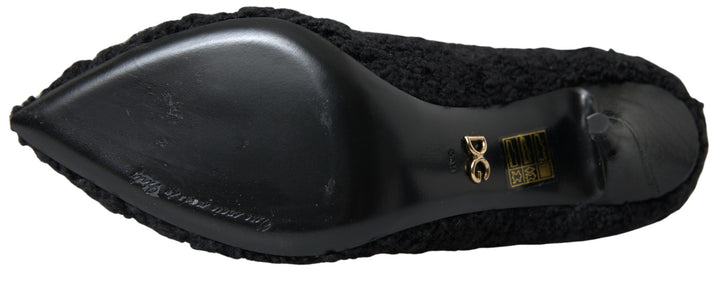 Women’s Dolce &amp; Gabbana Black Stiletto Heels Mid Calf Boots