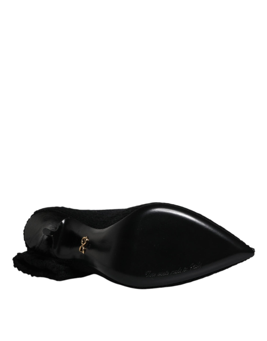 Women’s Dolce &amp; Gabbana Black Stiletto Heels Mid Calf Boots Shoes