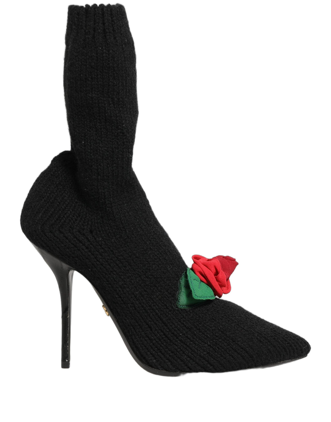 Women’s Dolce &amp; Gabbana Black Stiletto Heels Mid Calf Boots Shoes