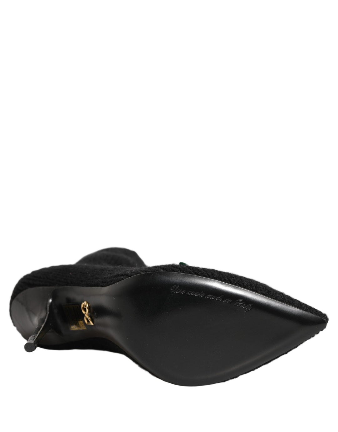Women’s Dolce &amp; Gabbana Black Stiletto Heels Mid Calf Boots Shoes