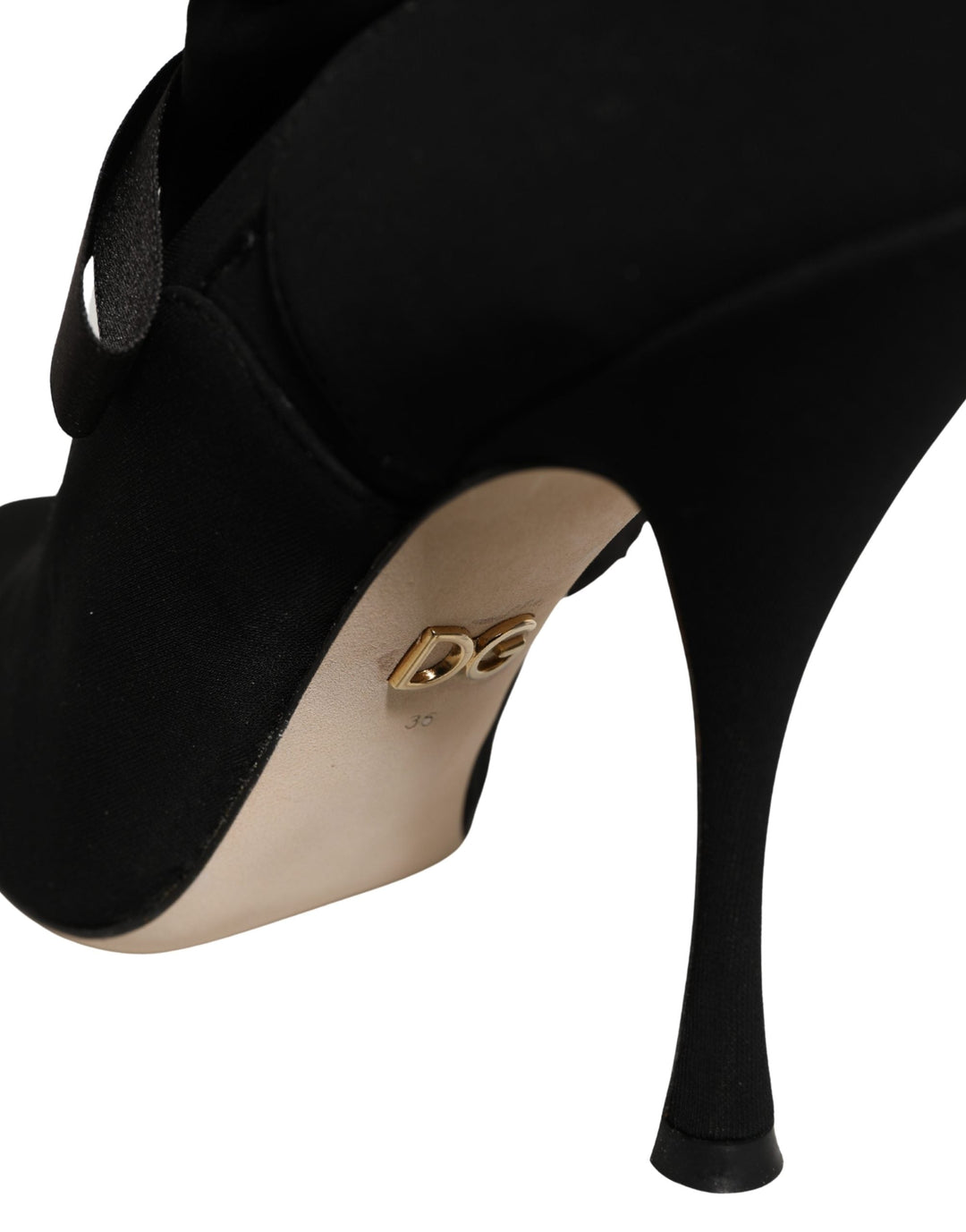 Women’s Dolce &amp; Gabbana Black Stiletto Heels Mid Calf Boots Shoes