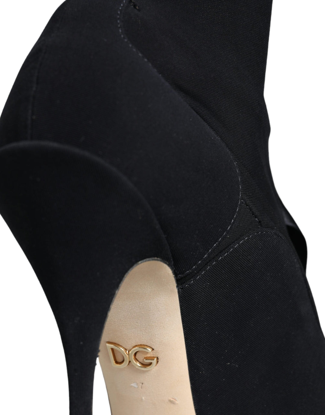 Women’s Dolce &amp; Gabbana Black Stiletto Heels Mid Calf Boots Shoes