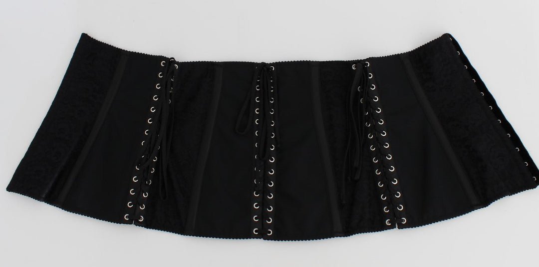 Women’s Dolce &amp; Gabbana Black Stretch Corset Waist Strap Belt