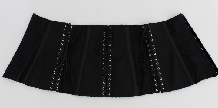 Women’s Dolce &amp; Gabbana Black Stretch Corset Waist Strap Belt