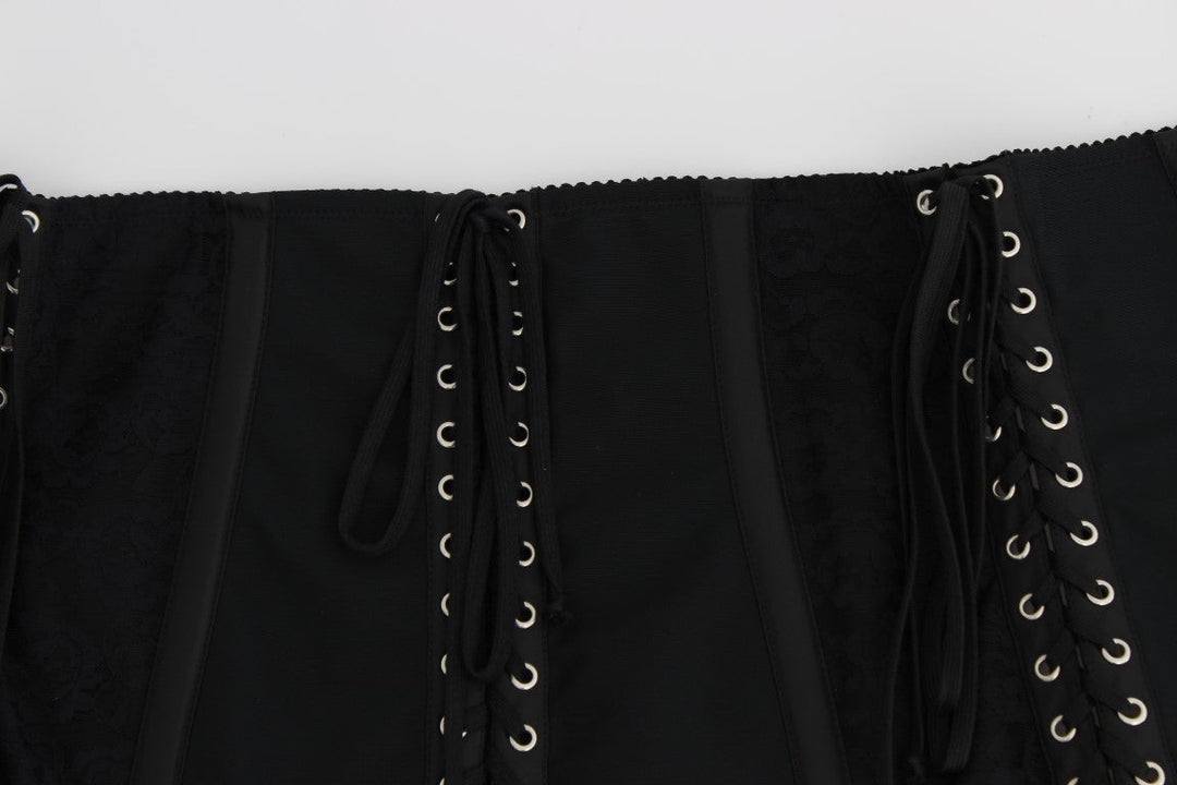 Women’s Dolce &amp; Gabbana Black Stretch Corset Waist Strap Belt