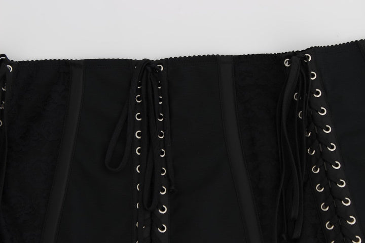 Women’s Dolce &amp; Gabbana Black Stretch Corset Waist Strap Belt