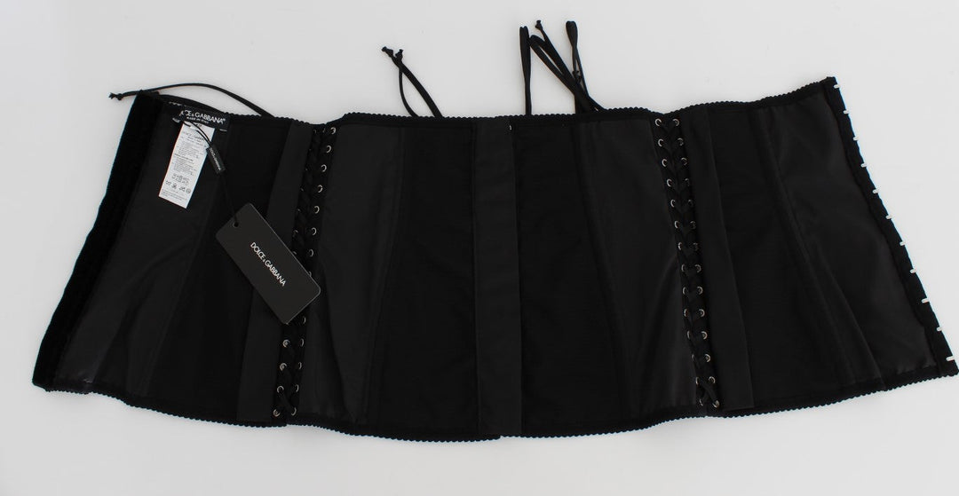 Women’s Dolce &amp; Gabbana Black Stretch Corset Waist Strap Belt
