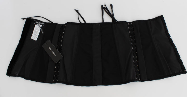 Women’s Dolce &amp; Gabbana Black Stretch Corset Waist Strap Belt