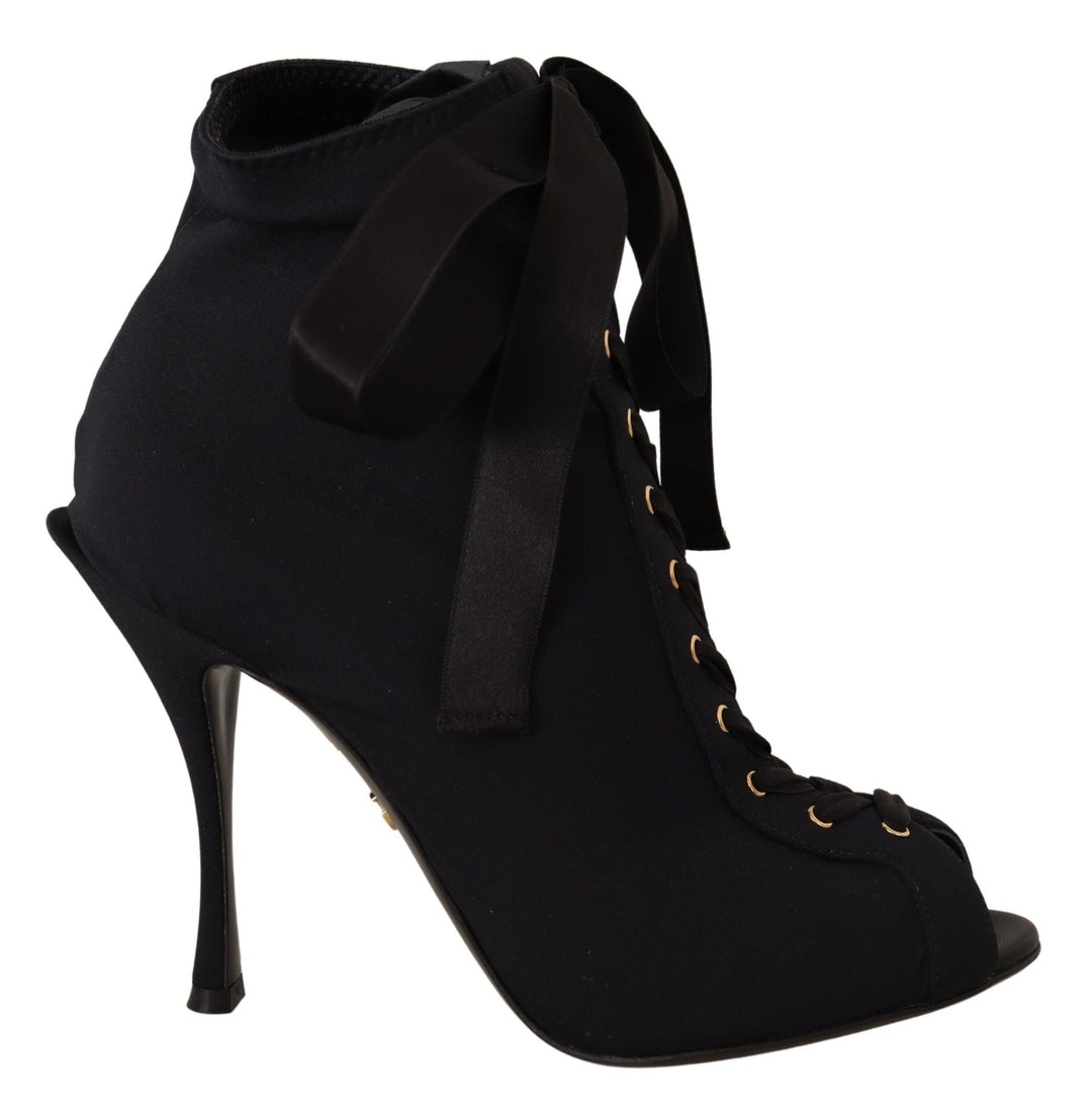 Women’s Dolce &amp; Gabbana Black Stretch Short Ankle Boots Shoes
