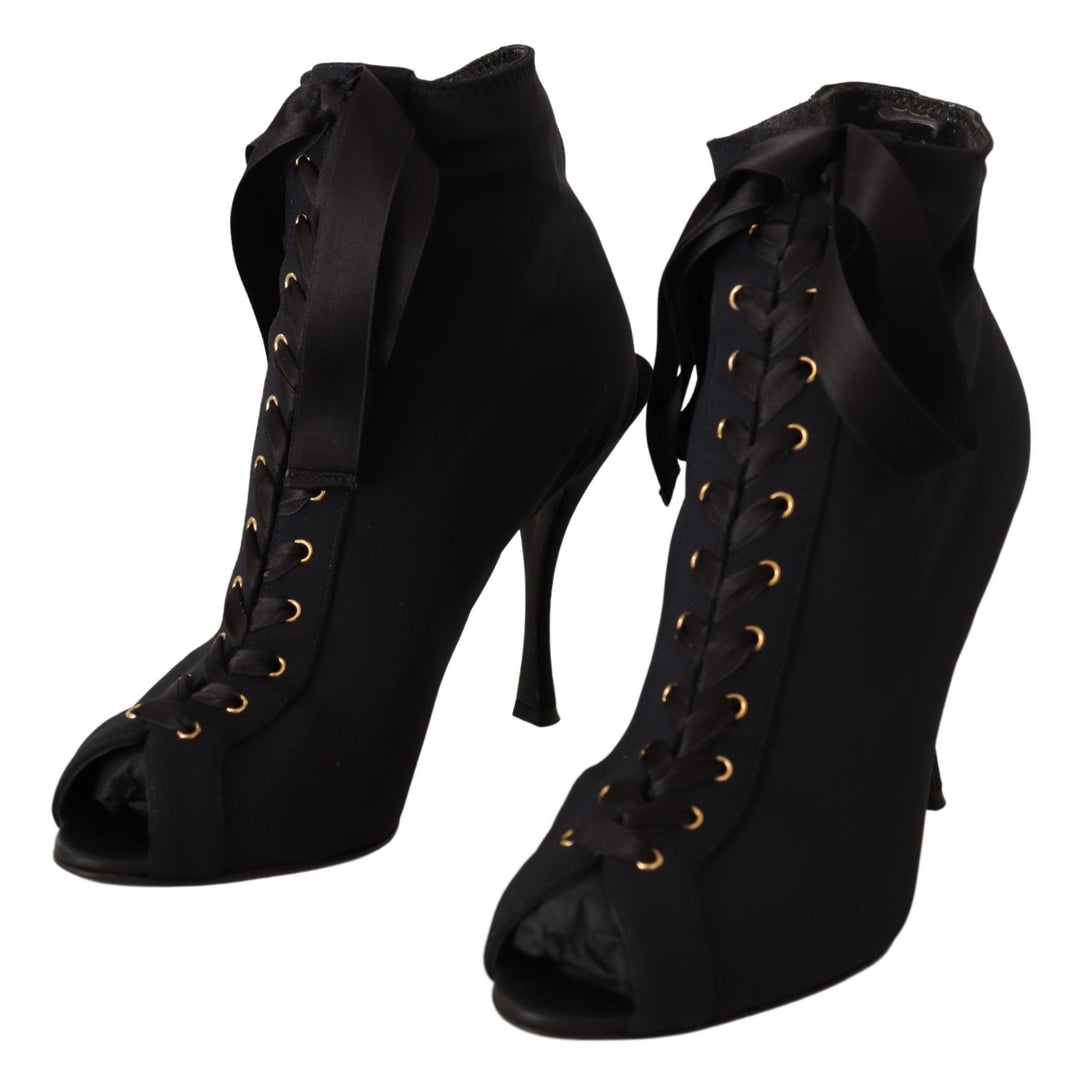 Women’s Dolce &amp; Gabbana Black Stretch Short Ankle Boots Shoes