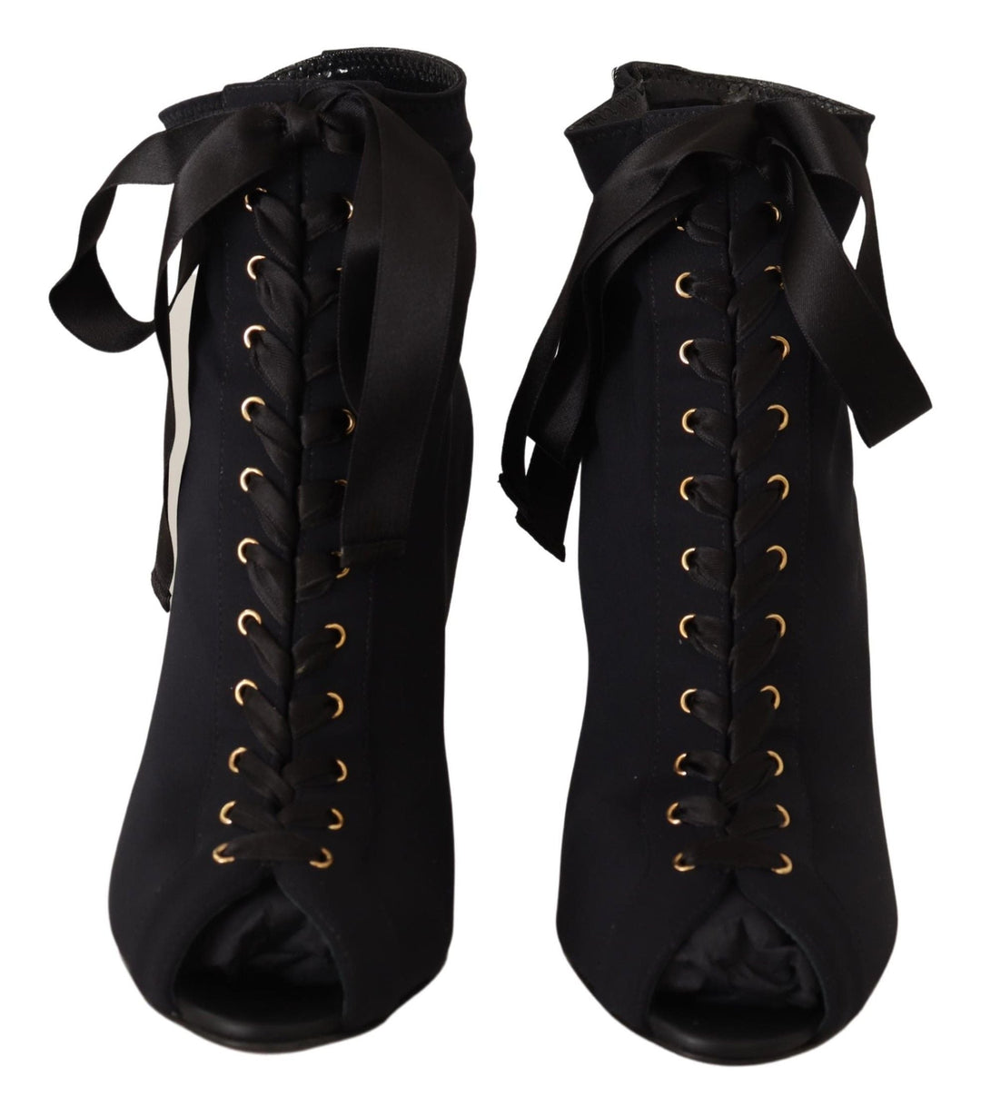 Women’s Dolce &amp; Gabbana Black Stretch Short Ankle Boots Shoes