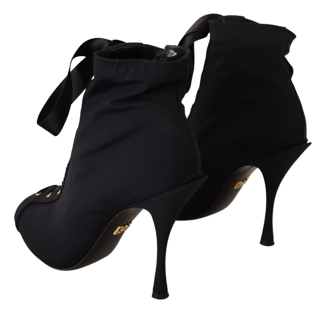 Women’s Dolce &amp; Gabbana Black Stretch Short Ankle Boots Shoes