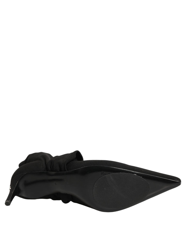 Women’s Dolce &amp; Gabbana Black Stretch Socks Heels Ankle Boots Shoes