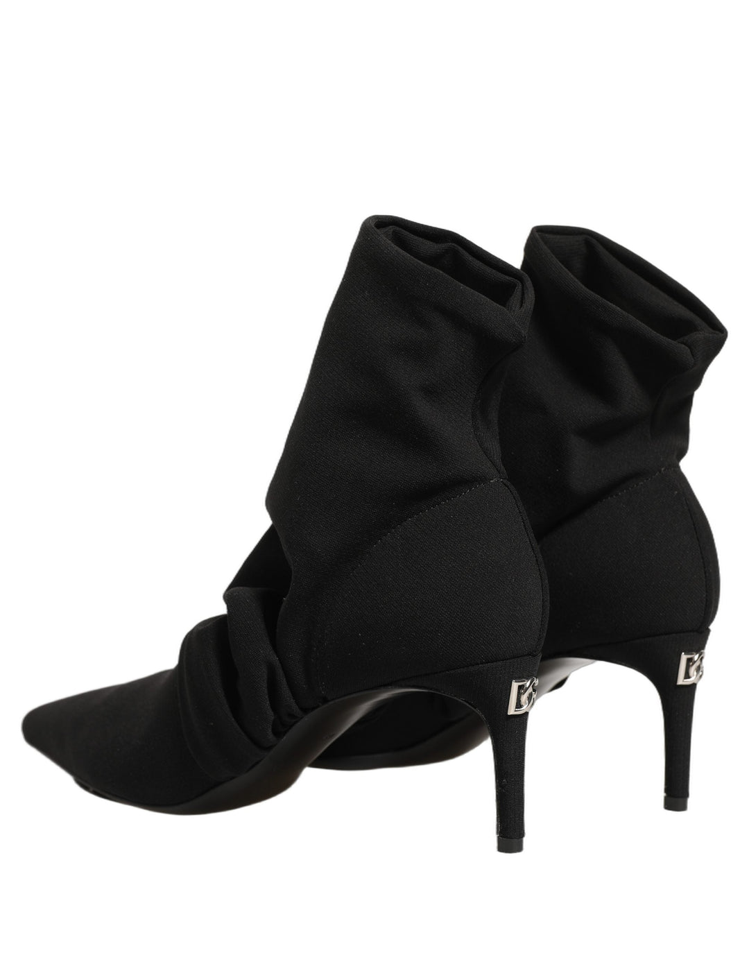 Women’s Dolce &amp; Gabbana Black Stretch Socks Heels Ankle Boots Shoes