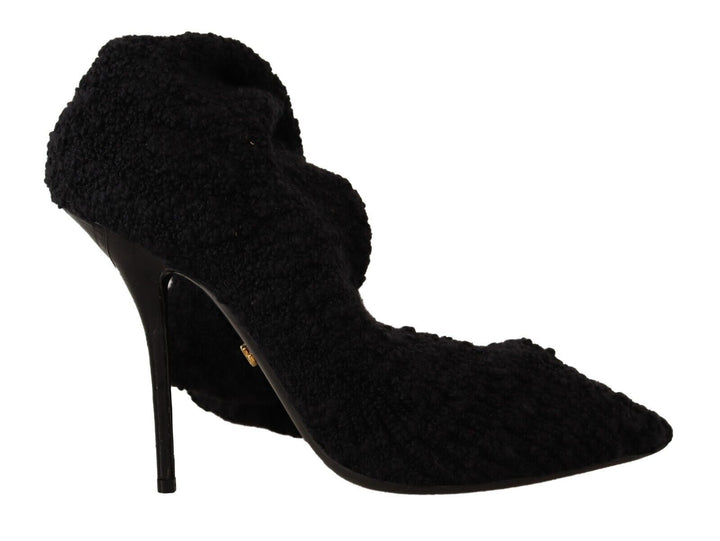 Women’s Dolce &amp; Gabbana Black Stretch Socks Knee High Booties Shoes