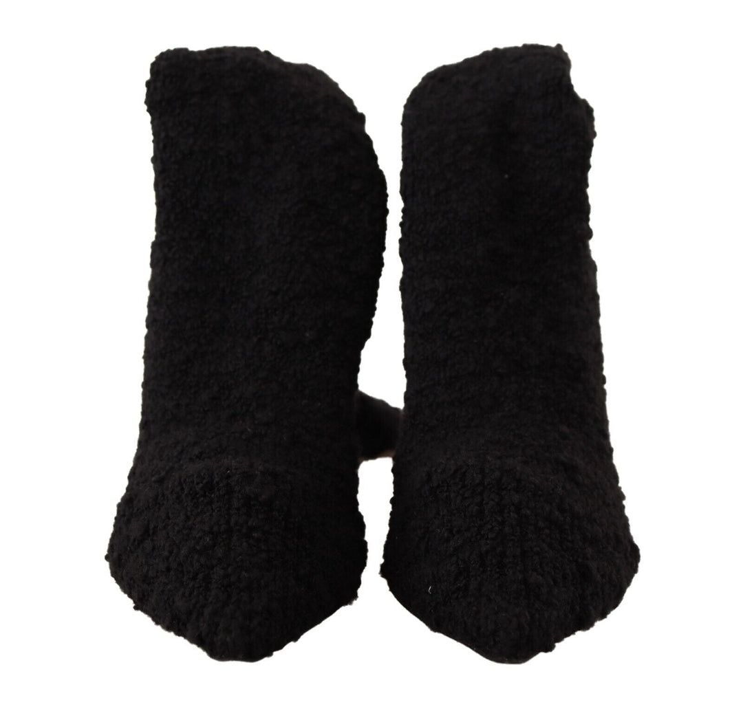 Women’s Dolce & Gabbana Black Stretch Socks Knee High Booties Shoes