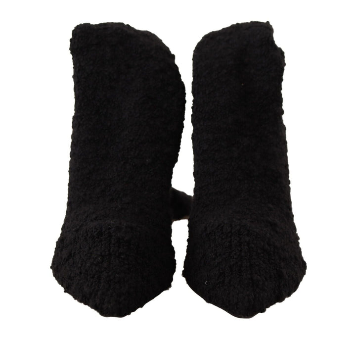 Women’s Dolce &amp; Gabbana Black Stretch Socks Knee High Booties Shoes