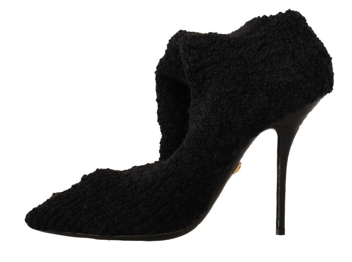 Women’s Dolce &amp; Gabbana Black Stretch Socks Knee High Booties Shoes